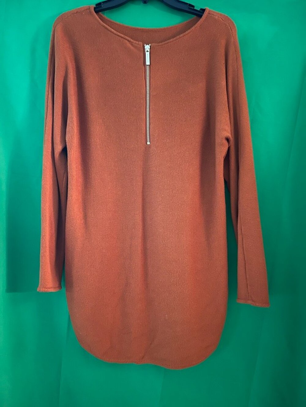 MICHAEL KORS KNIT BLOUSE  SMALL LONG SLEEVES Zipper front